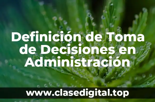 Definición de Toma de Decisiones en Administración