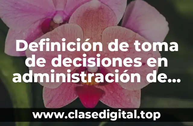 Definición de toma de decisiones en administración de costos