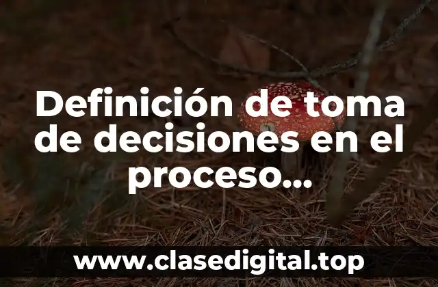 Definición de toma de decisiones en el proceso administrativo