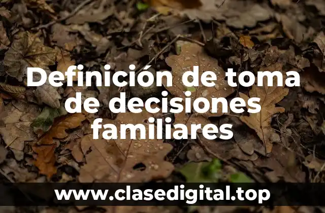Ejemplos de toma de decisiones familiares