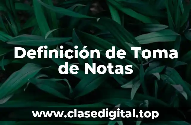 Definición de Toma de Notas