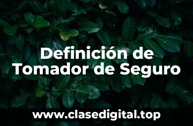 Definición de Tomador de Seguro