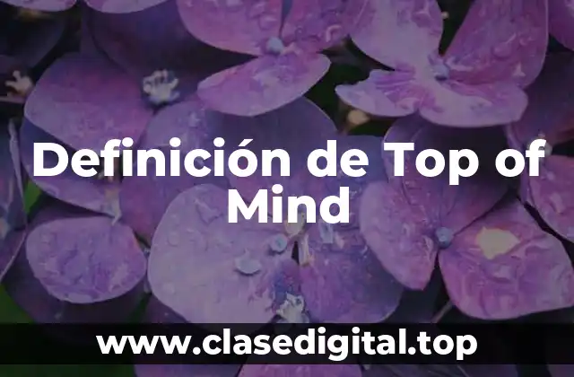 Definición técnica de Top of Mind