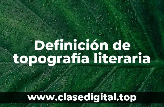 Definición técnica de topografía literaria