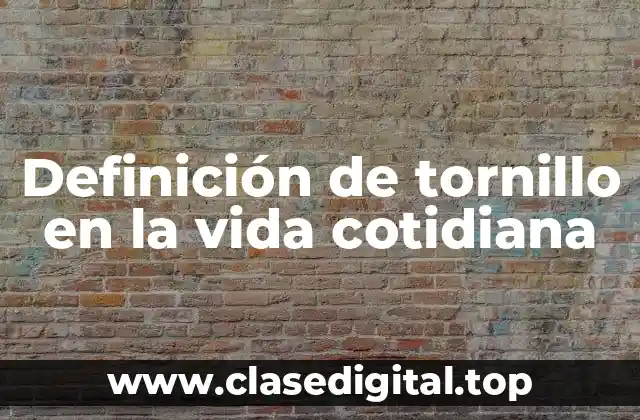 Definición de tornillo en la vida cotidiana