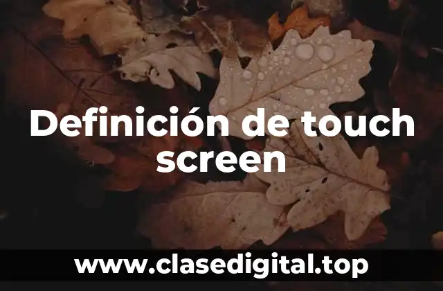Definición de touch screen