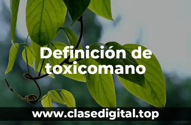 Definición de toxicomano