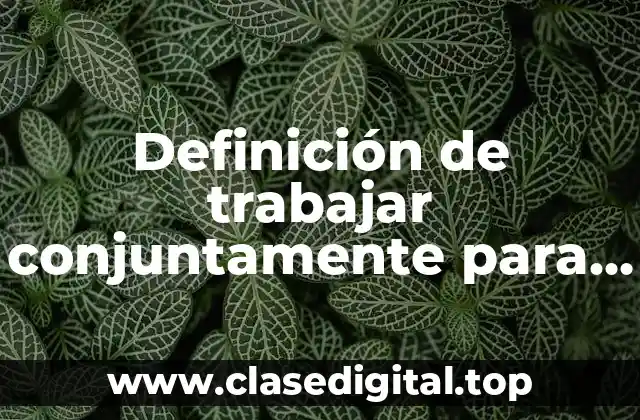 Definición de trabajar conjuntamente para resolver tareas academicas