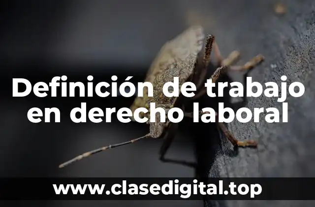 Definición de trabajo en derecho laboral