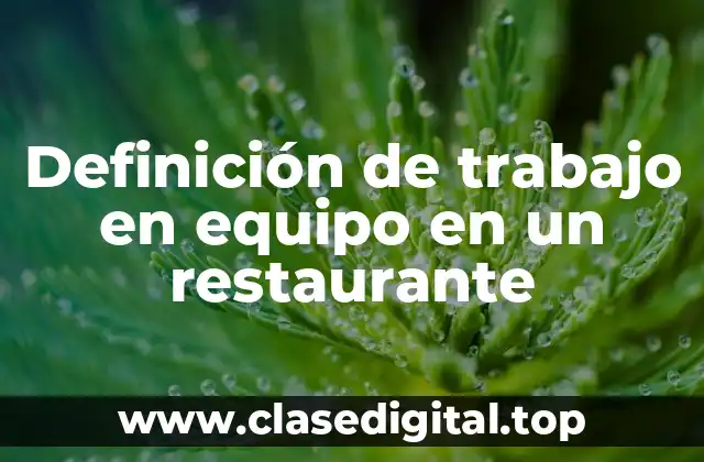 Definición de trabajo en equipo en un restaurante