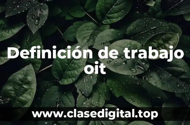 Definición de trabajo oit