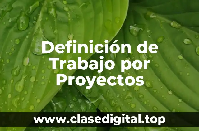 Definición de Trabajo por Proyectos