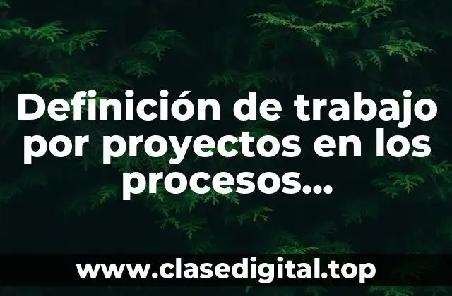 Definición de trabajo por proyectos en los procesos productivos