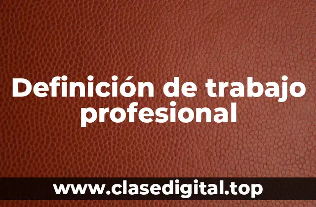 Definición técnica de trabajo profesional