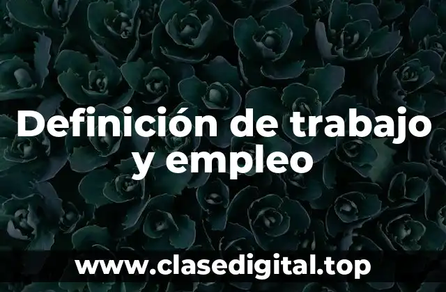 Definición técnica de trabajo y empleo