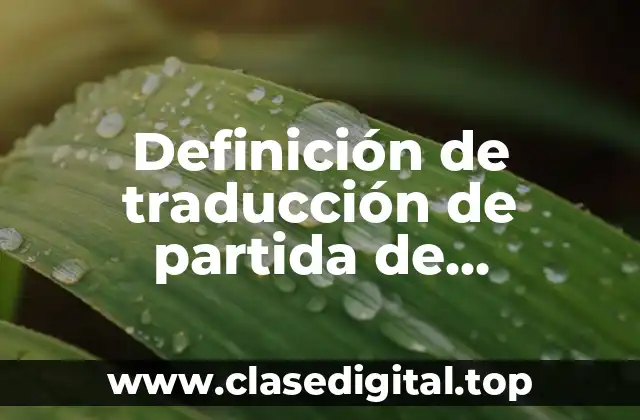 Definición de traducción de partida de nacimiento al italiano