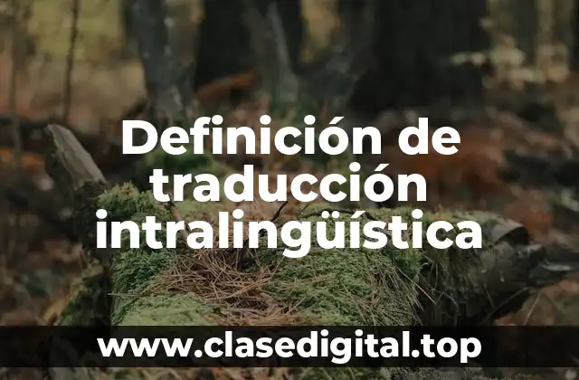 Definición de traducción intralingüística