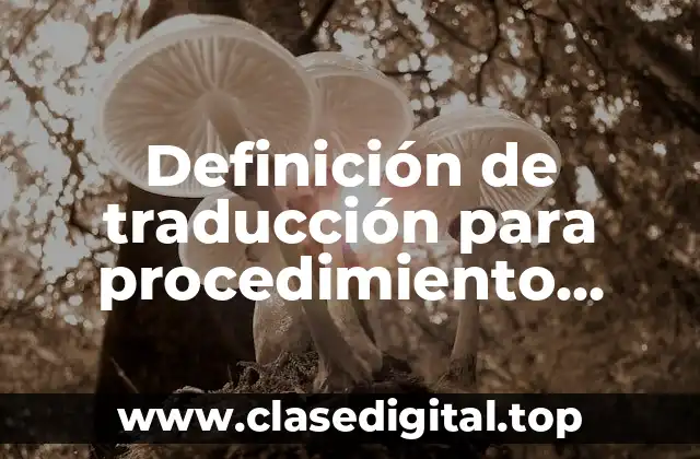 Definición de traducción para procedimiento policial