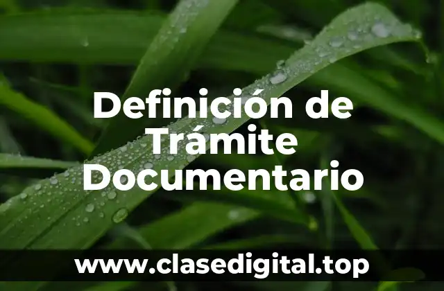 Definición de Trámite Documentario