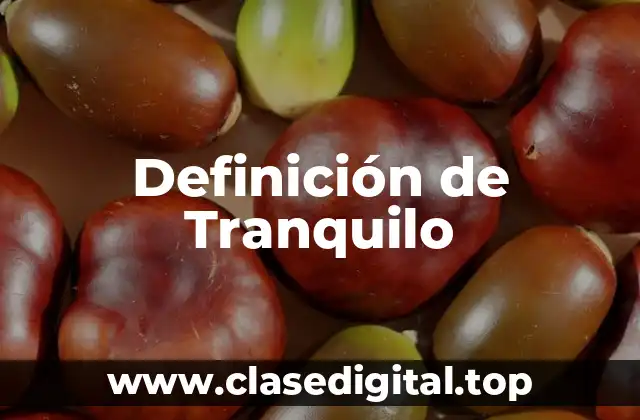 Definición de Tranquilo