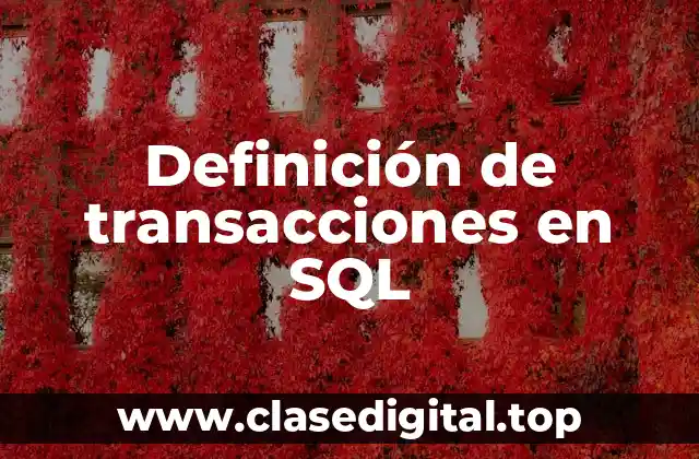 Definición de transacciones en SQL