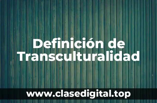 Definición de Transculturalidad