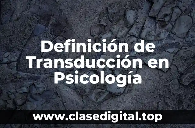 Definición de Transducción en Psicología