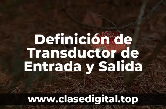 Definición de Transductor de Entrada y Salida