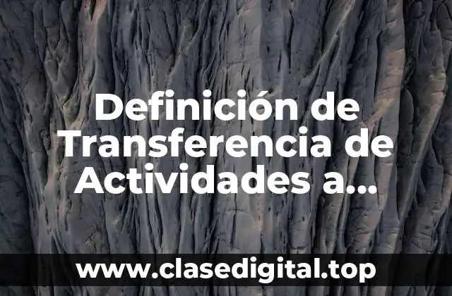 Definición de Transferencia de Actividades a Proveedores Externos
