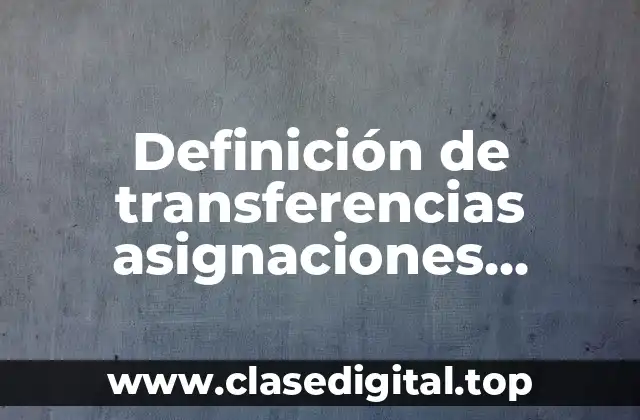 Definición de transferencias asignaciones subsidios y otras ayudas