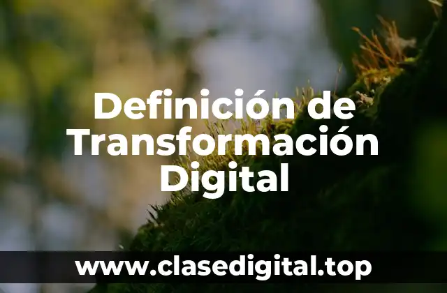 Definición de Transformación Digital