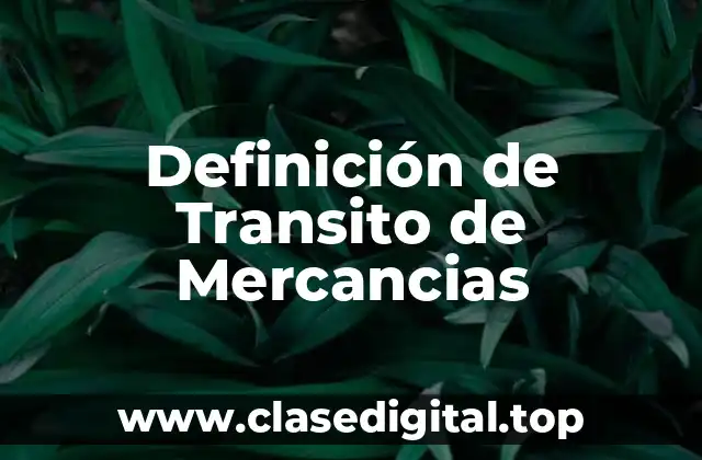 Definición de Transito de Mercancias