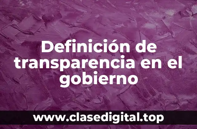 Ejemplos de transparencia en el gobierno