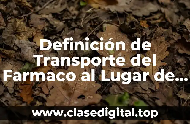 Definición de Transporte del Farmaco al Lugar de Acción
