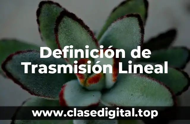 Definición de Trasmisión Lineal