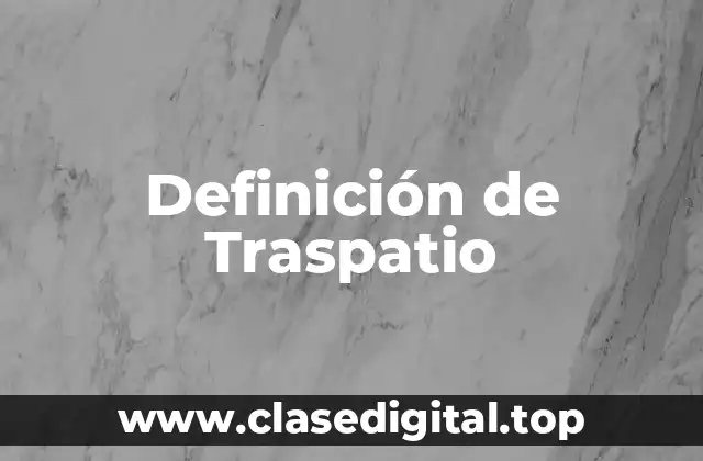 Definición de Traspatio