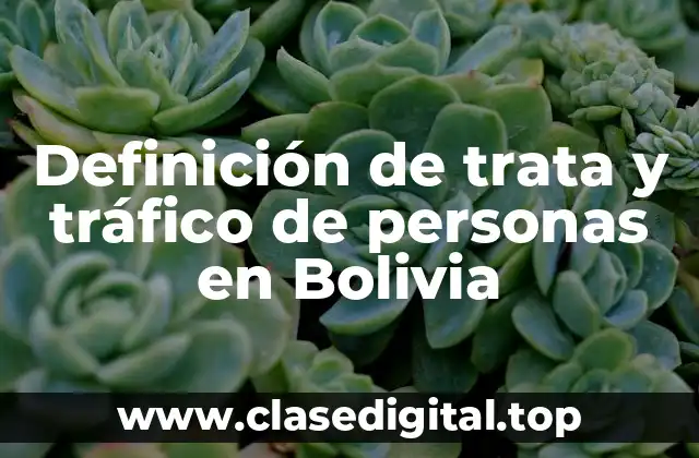Definición de trata y tráfico de personas en Bolivia