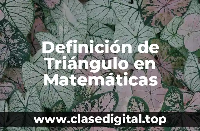 Definición de Triángulo en Matemáticas