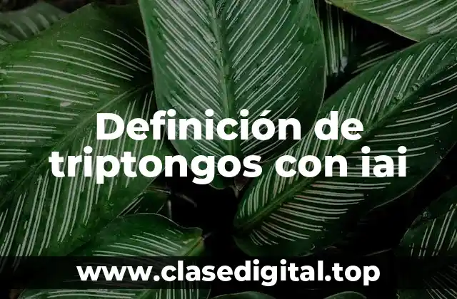 Definición de triptongos con iai