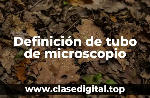 Definición de tubo de microscopio