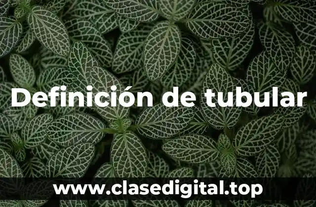 Definición técnica de tubular