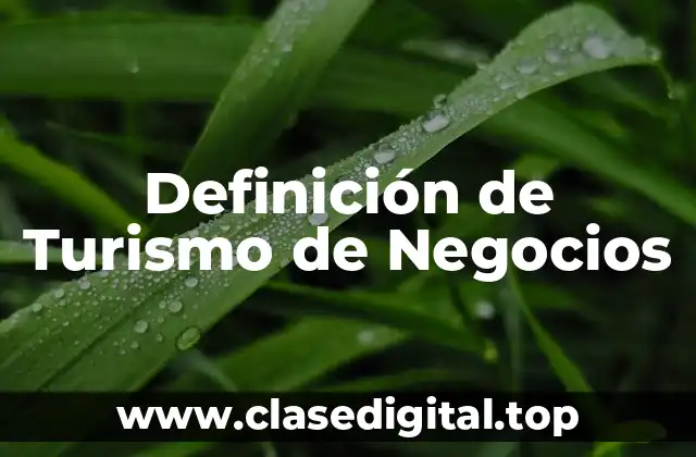 Definición de Turismo de Negocios