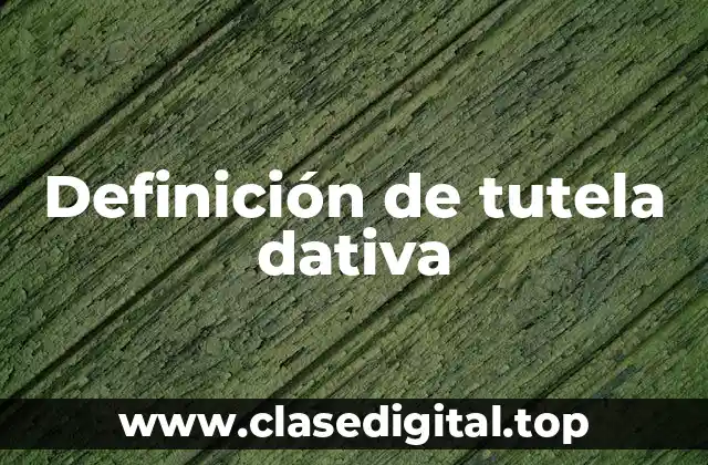 Definición de tutela dativa