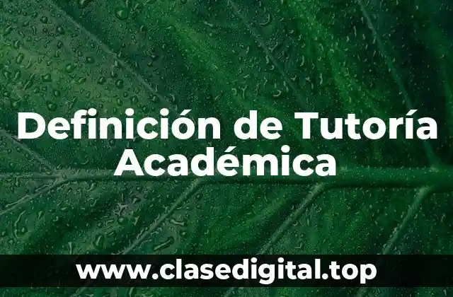 Definición de Tutoría Académica