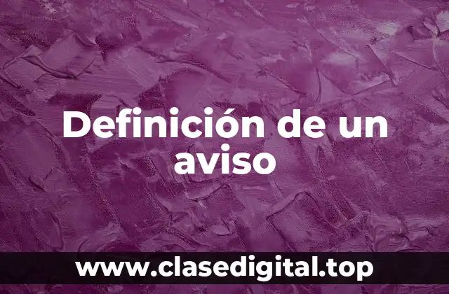 Definición de un aviso