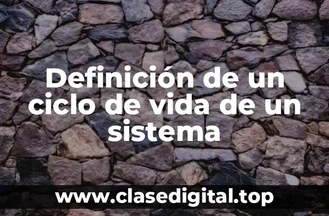 Definición de un ciclo de vida de un sistema