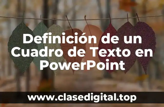 Definición de un Cuadro de Texto en PowerPoint