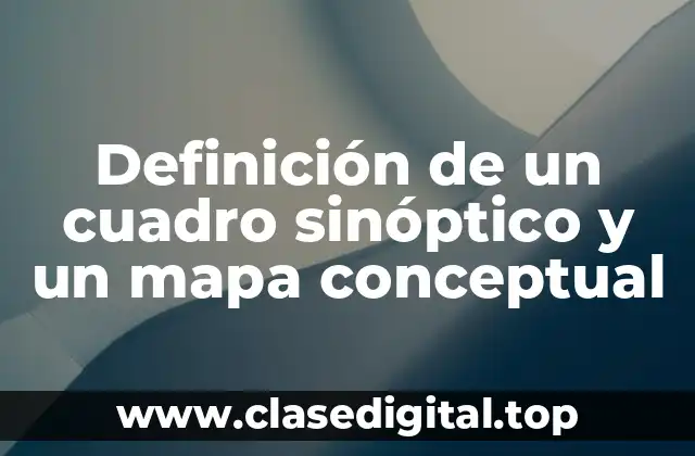 Definición de un cuadro sinóptico y un mapa conceptual