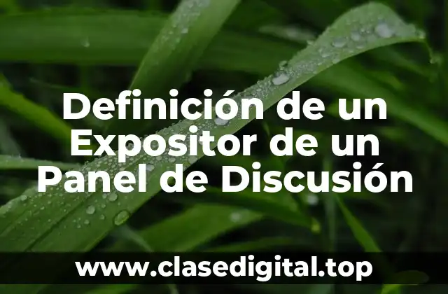 Definición de un Expositor de un Panel de Discusión
