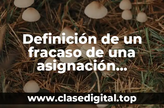 Definición de un fracaso de una asignación internacional